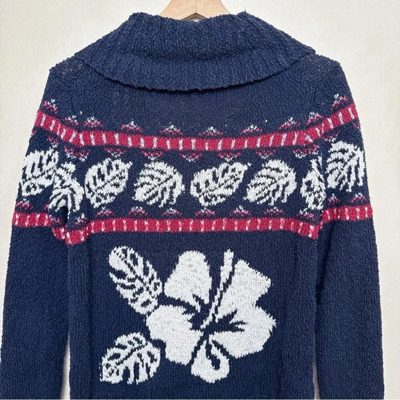 Tommy Bahama Womens  Xsmall Tropical Fair Isle Cardigan Ocean Deep - Picture 14 of 16